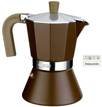 Monix Italiana M670012 Cafetera Cream Tz, Aluminio, Marrón, 12 Tazas : Monix:  Hogar y cocina