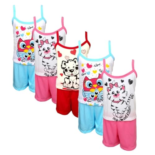 Kit 5 Baby Doll Infantil Pijama Menina Revenda Alça Verão Tamanho:G;Cor:Sortidos