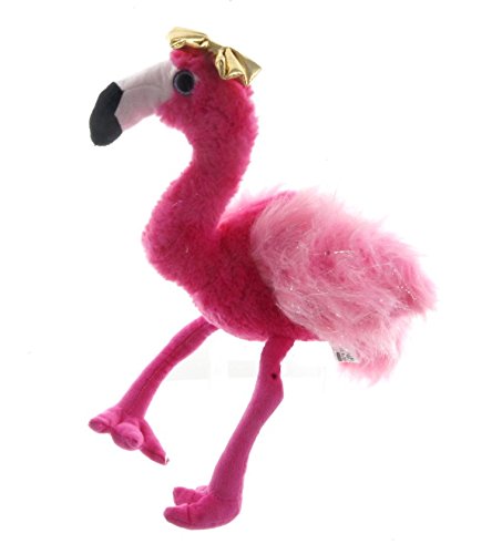 Envi16" Fluffy Sparkly Camilla The Flamingo Gold Bow Soft Plush Toy