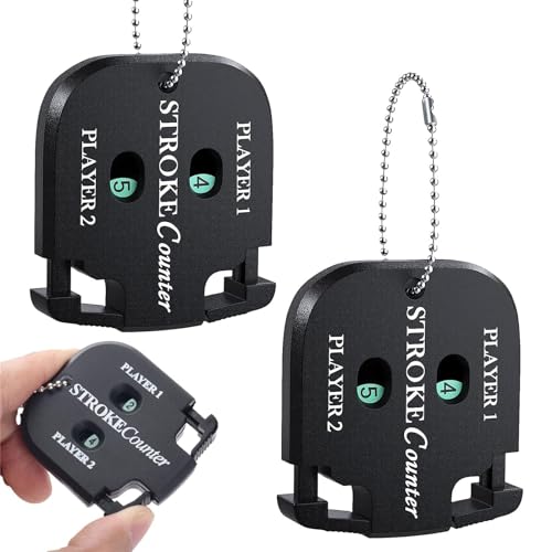 QESSUVNC 2 Golf Zähler Golf Ergebnis Punktezähler Mini Quadrat Golf Ergebnis Indikator Anzahl Schuss Schlagzähler für Golf, Golf Zubehör Tally Counter Schwarz Handzähler Golf zähler klicker