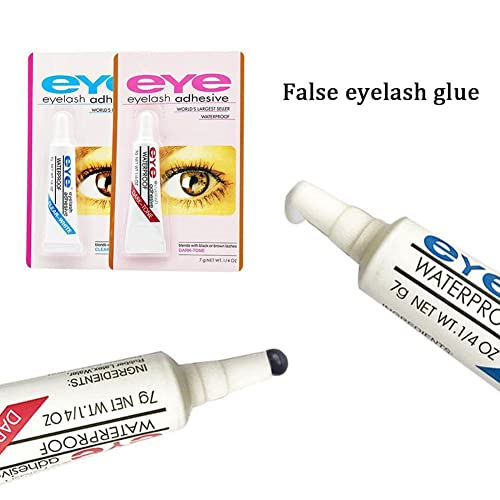 Shoud Eyelash Glue For False Lashes Strip Eyelash Adhesive,Strong Hold Lash Glue,Waterproof Latex Free False Eyelashes Glue For Makeup, Blue, One-Size #TOP1