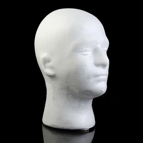 Luwsldirr 1PC Fishion Male Styrofoam Foam Manikin Head Model Wig Hat Display Stand White