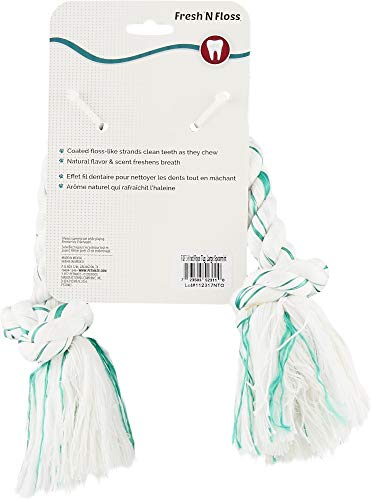 Booda Fresh-N-Floss 3 Knot Tug Rope Dog Toy, Large, Spearmint #TOP3