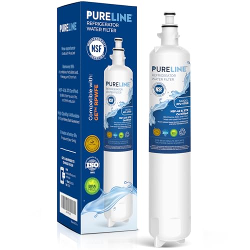 Pureline Replacement for GE® RPWFE® Water Filter (With RFID Chip) RPWF Refrigerator Water Filter. Compatible with GFE28GYNFS, PFE28KYNFS