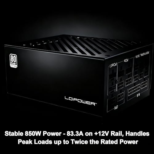 LC-POWER Platinum Pro LC1000P2-V3.1 1000 Watt Alimentatore PC ATX 3.1 con 80 Plus Platinum, 12VHPWR, Ventola da 135mm Silenziosa, 10 Anni di Garanzia - Alimentatore - Immagine 3