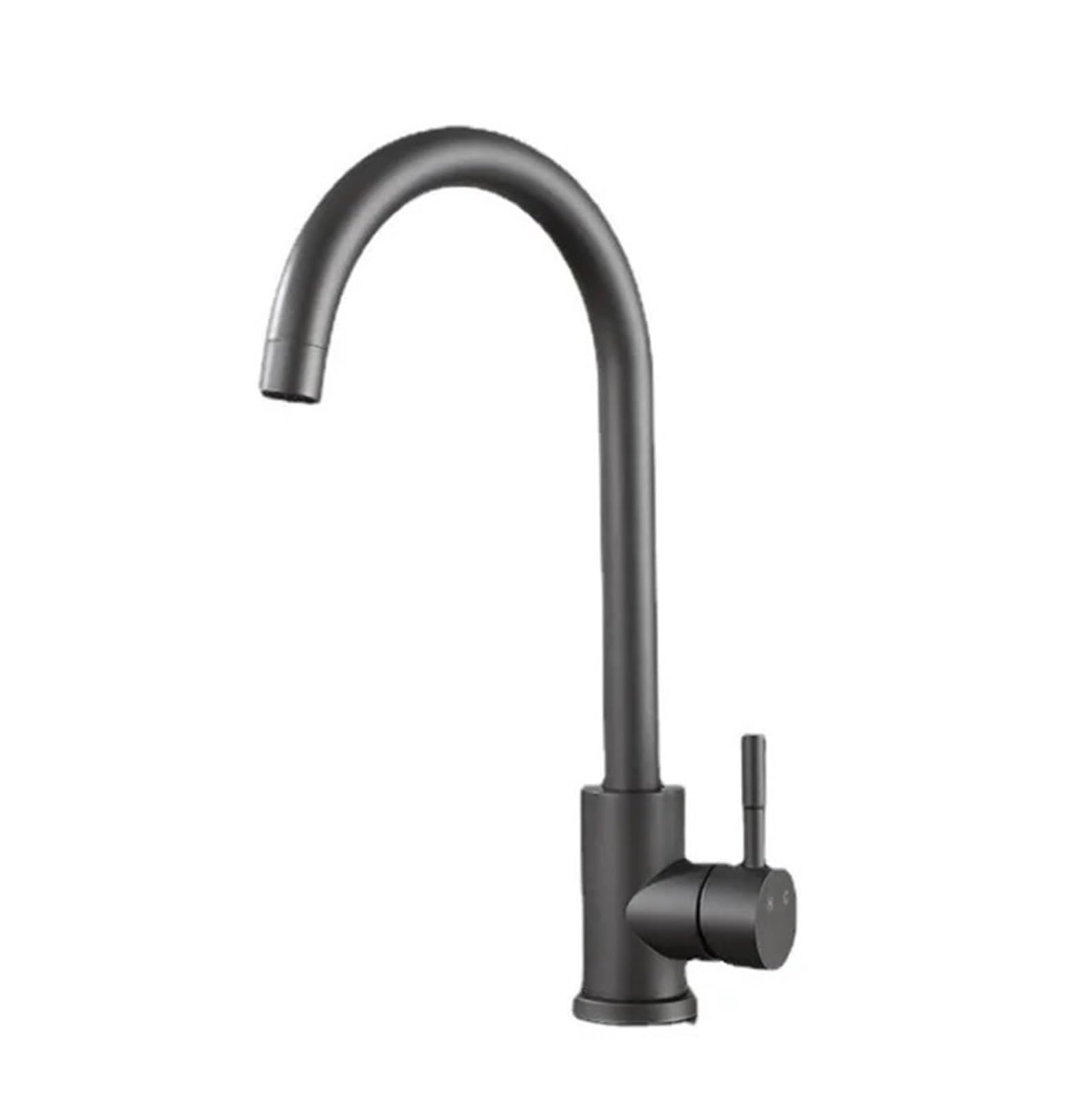 Robinet de cuisine en acier inoxydable 304 mitigeur eau chaude et froide gris