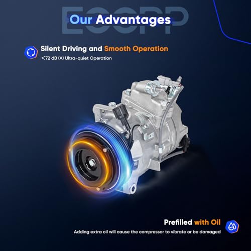 Image of ECCPP AC Compressor Fit for INFINITI EX35 G35 M35 3.5L 2008-2010 | Fast Cooling AC Compressor with Clutch