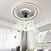 Inteligentne Oświetlenie Sufitowe Z Wentylatorem Wentylator Sufitowy Do Jadalni Ze Światłami I Zdalnego Sterowania 3 Prędkości Regulator Czasowy 3000-6500 K Możliwość Przyciemniania