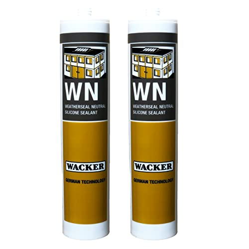 Image of Buildingshop.in X Wacker WN Window Sealer For Gaps (Pack Of 2) (Sealant Color White) For Waterproofing Windows, Aquarium, Tiles, Kitchen Also For Bonding Gel Gun (Wacker WN)