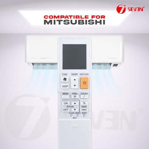 Image of 7SEVEN Compatible with Mitsubishi AC Remote Control ZH21AS SG20AS Model 244 Suitable for 1 1.5 2 Ton Split & Window Inverter Air Conditioner - Match Keys Exactly to Replicate Genuine Remote Function