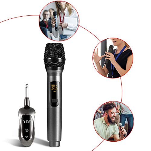 chora Peitten Micrófono inalámbrico Recargable K18 Micrófono de Mano inalámbrico de Karaoke con batería de Larga duración con Ahorro de energía para Uso doméstico para Fiestas, reuniones y Uso amiable