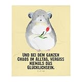 Mr. und Mrs. Panda Sofadecke Chinchilla Blume - Geschenk, Kuscheldecke, Decke, Plaid, Bettüberwurf, Tagesdecke, Büro, Chinchillas, Liebeskummer, Kummer, Lustige Sprüche, Chaos, Schlafdecke