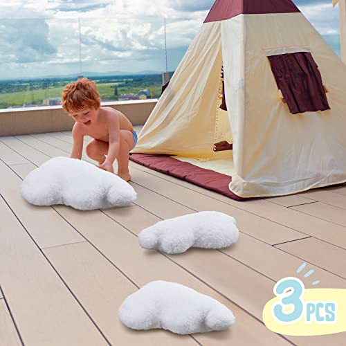 Unittype 3 Pcs Clouds Shaped Throw Decorative Pillows Cute Soft Cloud Pillows White Waist Rest Cushion Lovely Floor Cushion Reading Pillows 2 Size Girls Kids Cloud Pillow (23.6 Inch, 15 Inch) #TOP4