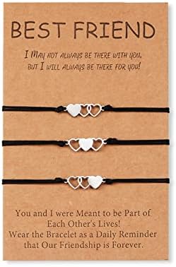 BOCHOI Best Friend Bracelets Distance Matching Heart Friendship Bracelet Jewellery Gift for BFF Women Men Daughter Sister Girls