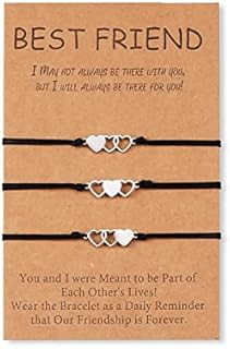 BOCHOI Best Friend Bracelets Distance Matching Heart Friendship Bracelet Jewellery Gift for BFF Women Men Daughter Sister Girls