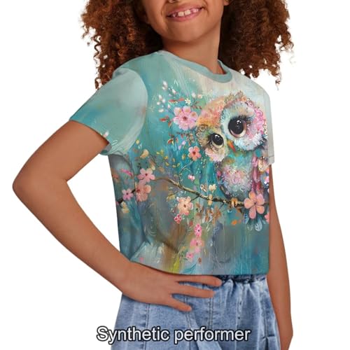 Image of 4th of July Shirt for Girls 7-8 Years US Flag Crop Tops Kids Outfit Independent Day Graphic Tee-