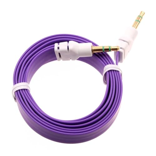 Cable AUX plano 3.5mm color púrpura 3 pies miniatura 1