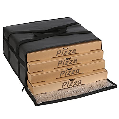 musbus Pizza Carrier Insulated Bags Large for Deliveries, Insulated Pizza Carrier Delivery Bag 20x20 Food Bag for Personal and Professional Use (Black)