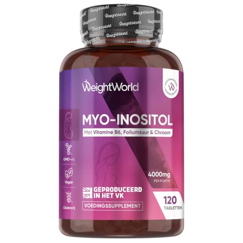 Myo-Inositol tabletten voor Vrouwen - 4000 mg Inositol - Met Vitamine B6, B9 (foliumzuur) en Chroom - 120 vegan tabletten - Gemaakt in het Verenigd Koninkrijk - Van WeightWorld