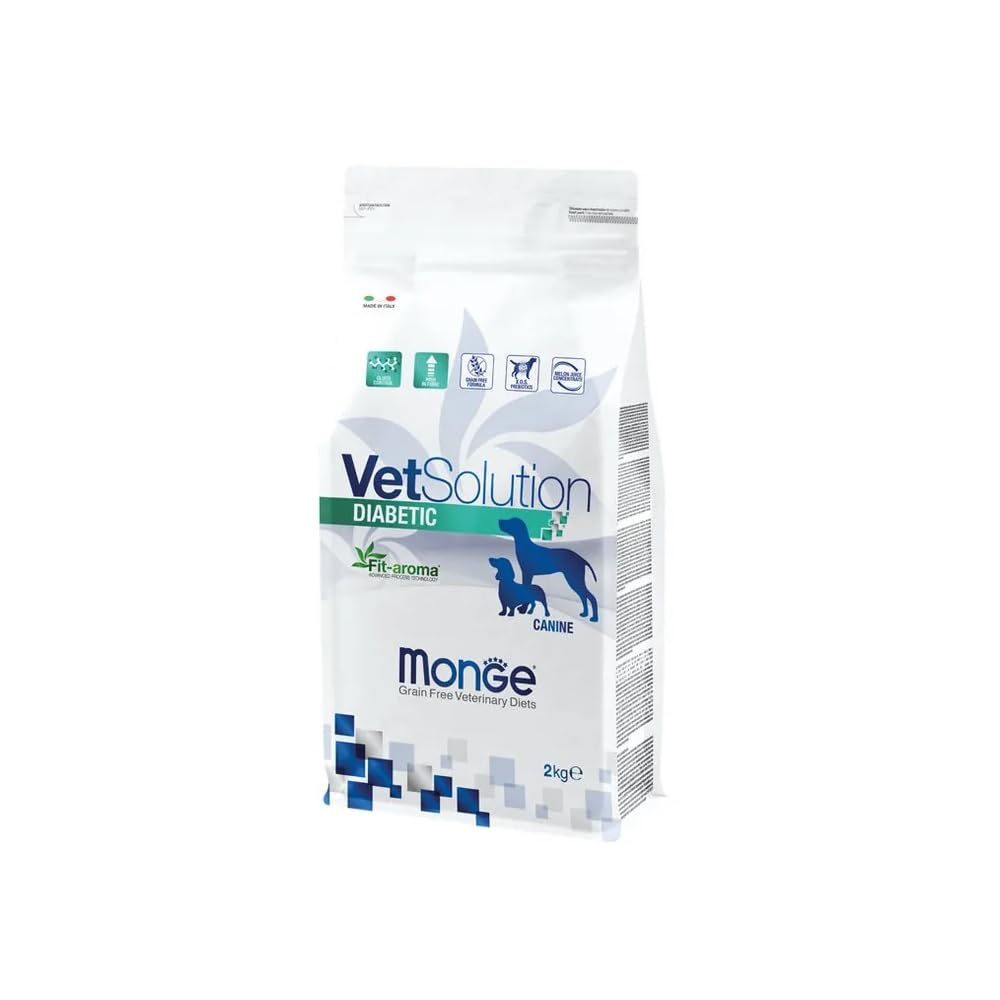 MONGE Vetsolution Dog Diabetic kg 2 sucha karma dla psów, wielokolorowa, wyjątkowa