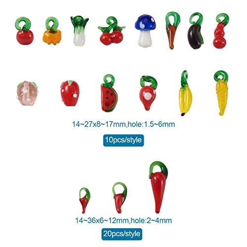 Cheriswelry 200pcs Mini Lampwork Beads Charms Vegetable Fruit Theme Dangle Pendants Murano Glass For Jewellery Bracelets Making - Image 2