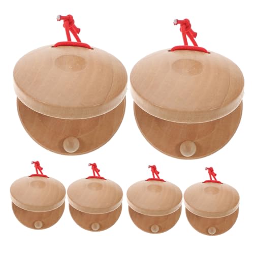 JOINPAYA Beginner-friendly 6pc Wooden Castanets Musical Instrument for Ages Develop Coordination Fun Entire Family
