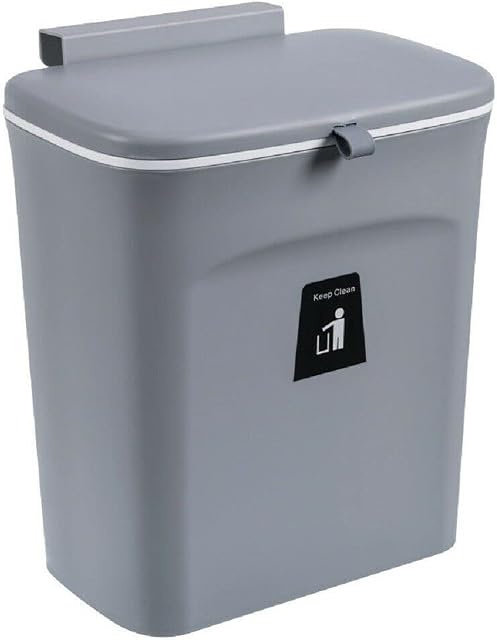 Hochste Wall Mounted Waste Bin Kitchen Cabinet Door Cupboard Hanging Trash Can Lid Cover 7 Liters