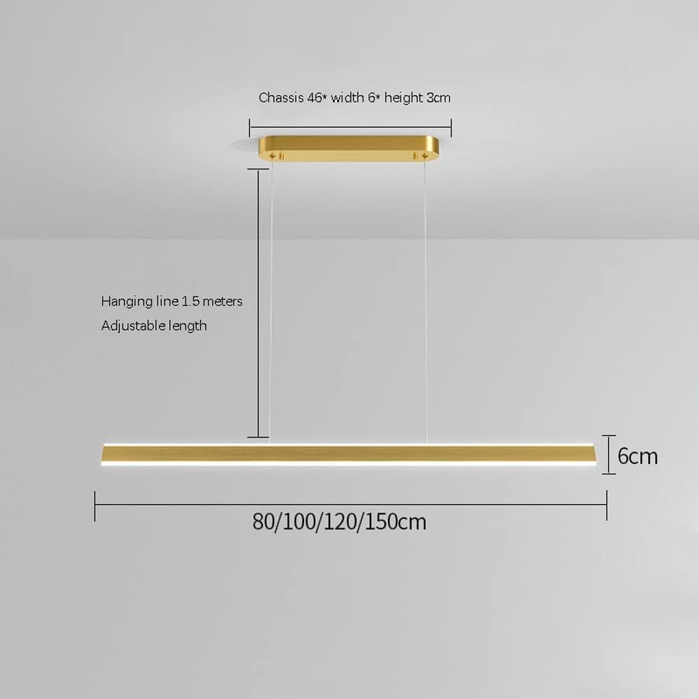 Lampadari a Sospensione lineari a LED, Lampada a Sospensione Moderna a Striscia Lunga Lampada da Tavolo da Pranzo in Alluminio, Lampade da soffitto minimaliste per Ufficio Cucina Isola Bar