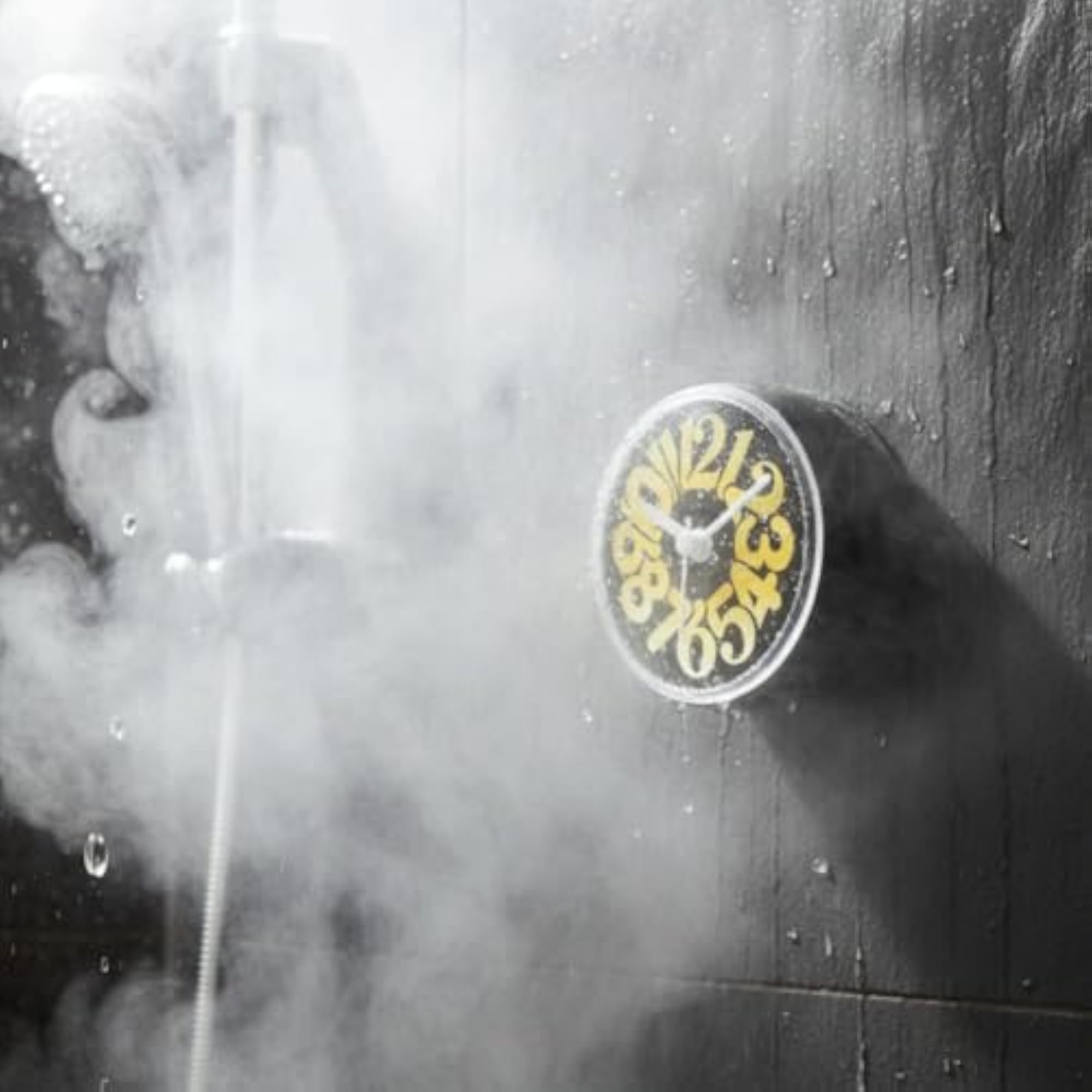 Easy-to-Read Waterproof Shower Clock with Suction Cup, Orange