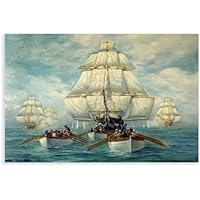 Póster artístico en lienzo de La persecución de la guerra de la