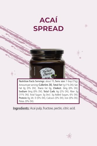 Image of Perfect Choice Acai Fruit Spread - Ready-to-Eat Spread for Smoothie Bowls, Toast, Yogurt & More - 7.76 oz