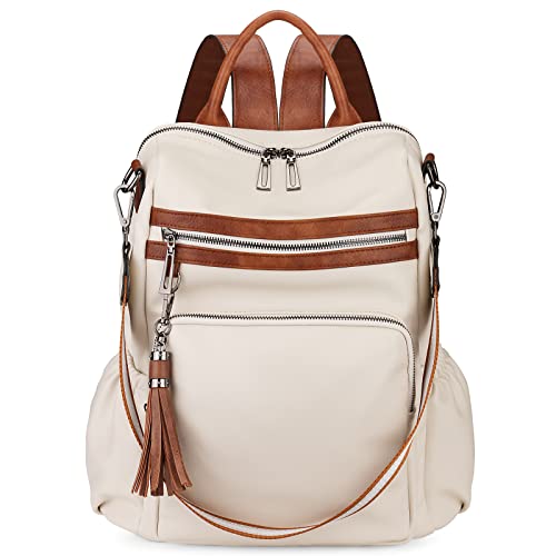 Image of Uromee Travel Backpack Purse for Women Vegan Leather Ladies Fashion Tassel Shoulder Bag Convertible