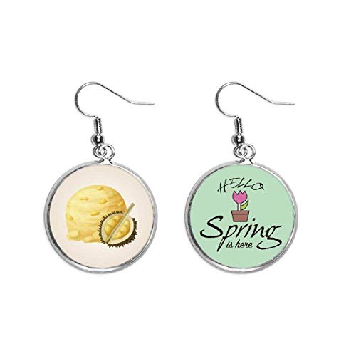 Pendientes de durian amarillo con forma de helado de bola para primavera