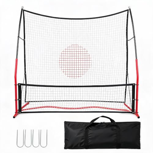 MOVECOM 6 ft Dual‑Height Iron Frame PE Net with Bullseye Aim Zone