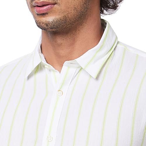 Image of Spykar Men's Regular Fit N /A Full Sleeve Striped Casual Shirts