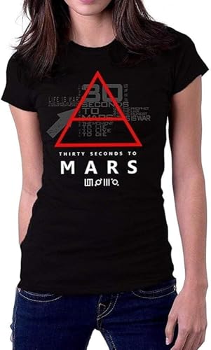 Bild: FEID Over 30 Thirty Seconds to Mars Symbol 30stm Logo Women T-Shirt Black Black XL f�r 19,96 EUR (-32%) statt 9,95 EUR bei amazon.de
