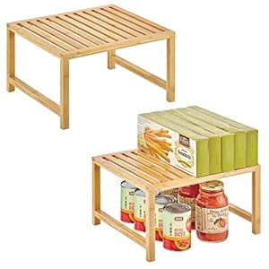 mDesign Wooden Stackable Storage Sh...