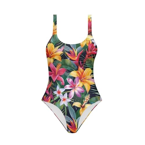 Image of One Piece Bathing Suit for Girl Kids Cute Beach Sport Swimwear U Back Scoop Neck Summer Swimming Pool Beachwear