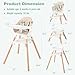 BABY JOY High Chair, 6 in 1 Convertible Wooden Highchair for Babies & Toddlers with Adjustable Legs, Double Removable Tray, Safety Harness & Waterproof PU Cushion (Beige)