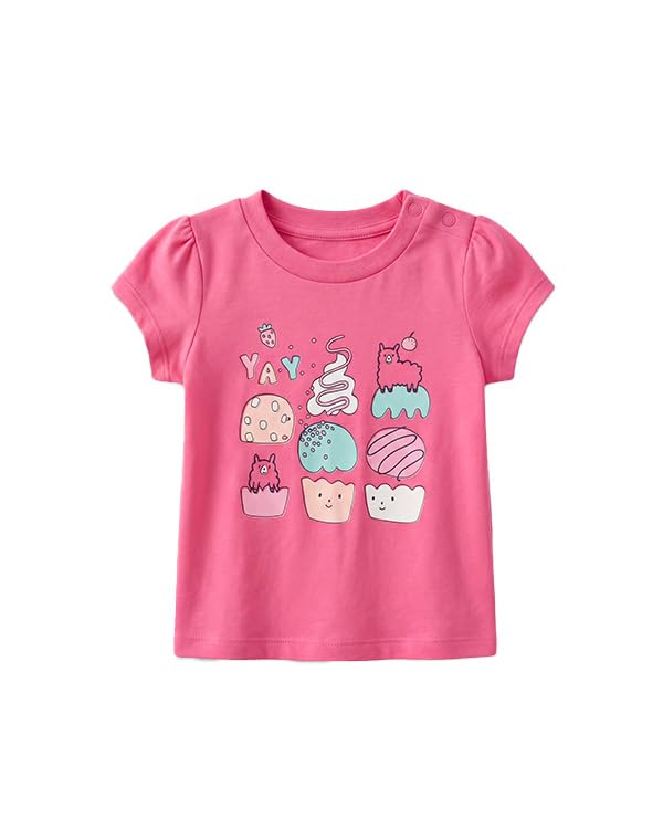 carter's Baby Girl Cotton Crew Neck T-Shirt with Cupcake Print-picture-13