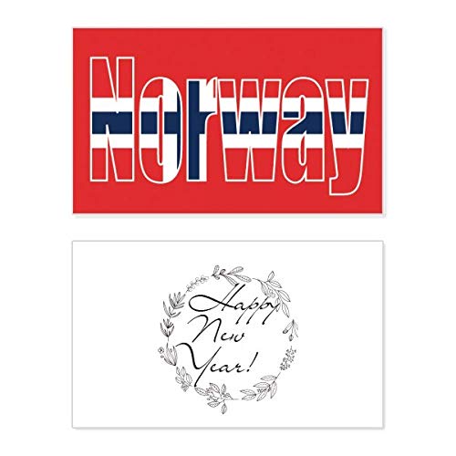 Tarjeta conmemorativa de Año Nuevo con bandera noruega de alta calidad para tus mejores deseos
