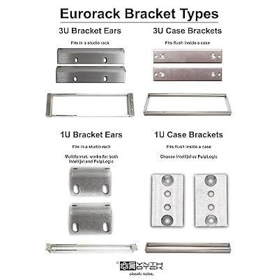 3U Eurorack Bracket Ears with 84HP Rails, 50 Slide Nuts by Synthrotek: Modular Rackmount Ears