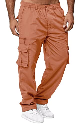 Cargo Pants Men Casual Lightweight Cargo Jogger Multi-Pockets Trouser Soft Work XL