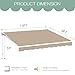 U-MAX Retractable Awning, 13'x8' Manual Awnings for Patio Sun Shade Shelter, Water-Resistant Polyester Cover Outdoor Door Window Awning with Crank Handle for Deck, Home, Backyard, Balcony, Beige
