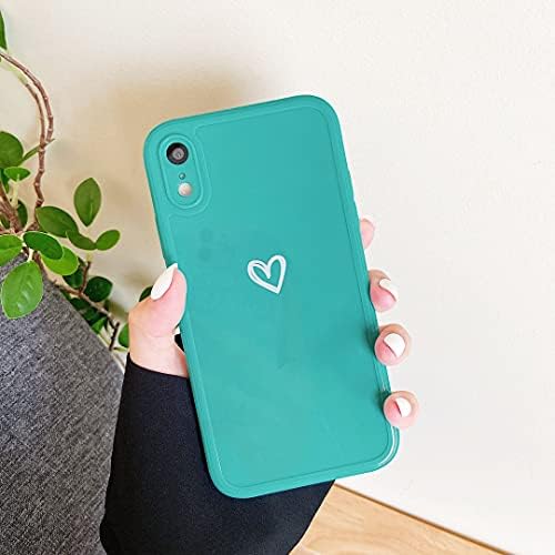 ZTOFERA TPU Case for iPhone X/iPhone XS, Glossy Soft TPU Case with Simple Heart Pattern, Slim Light-wight Protective Bumper Cover for iPhone X/XS - Pink