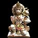 Hanuman Statue, Gold leaf work Large 12 inches Marble Bajrang Bali Murti, Hindu Monkey god Handpainted Multicolor Figurine, Perfect for Small Home Temple Decoration, Housewarming Gifts Sculpture