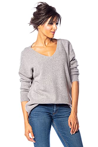 CREATIONS DOUCEL Pull Maille Brillante Encolure V Gris L Cover