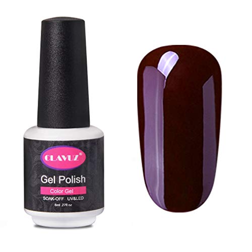 CLAVUZ Burgundy Nail Polish Soak Off UV LED Gel Nail Varnish Professional Salon Beauty Manicure Art Lacquer 8ML