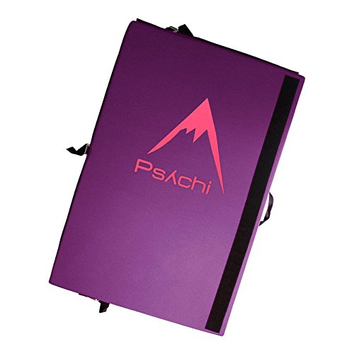 Psychi - Colchoneta de 3 Paneles para Escalar - para Escalada en Bloque y Tradicional - con Asas de Transporte - Morado