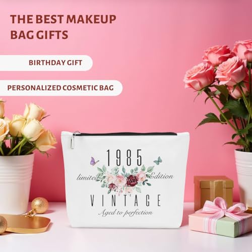 JIUWEIHU 40th Birthday Gifts for Women, 40th Birthday Decorations Present, 40 Year Old Birthday Gift Ideas for Sisters, Friend, Coworker, Grandma, Mom, Boss 1985 Limited Edition Makeup Bag3